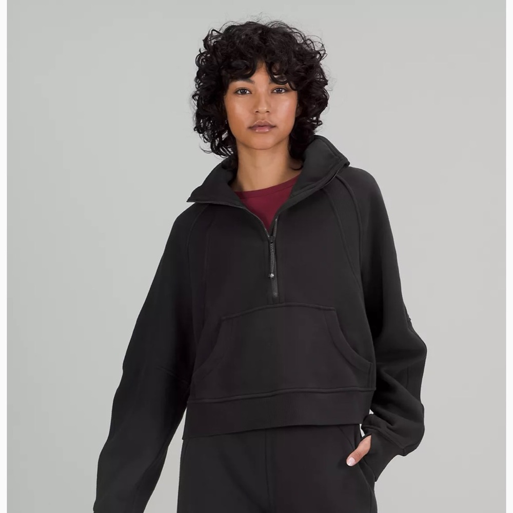 Lululemon “Like New” Black Scuba Half Zip XS/S (altered)